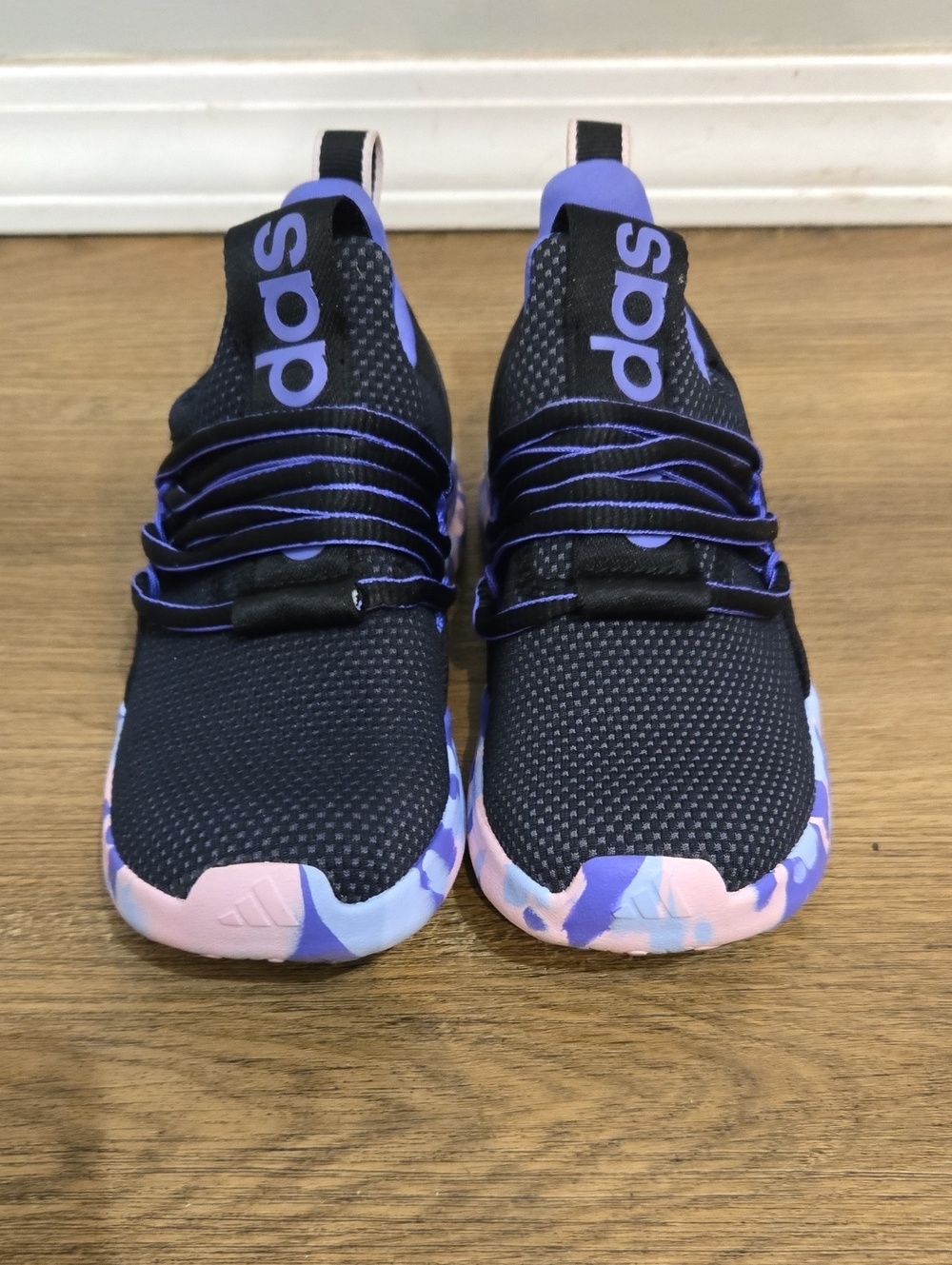 adidas Kids Black, Purple & Pink Slip-On Sneakers
